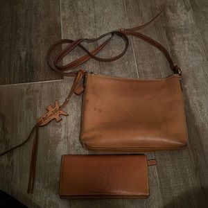 Frye crossbody & wallet set